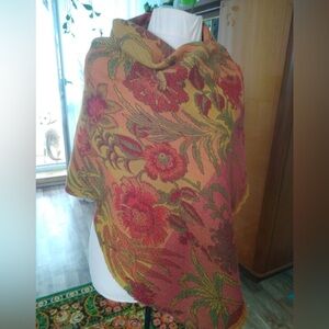 Kenzo Vintage 90s Floral Wool Scarf